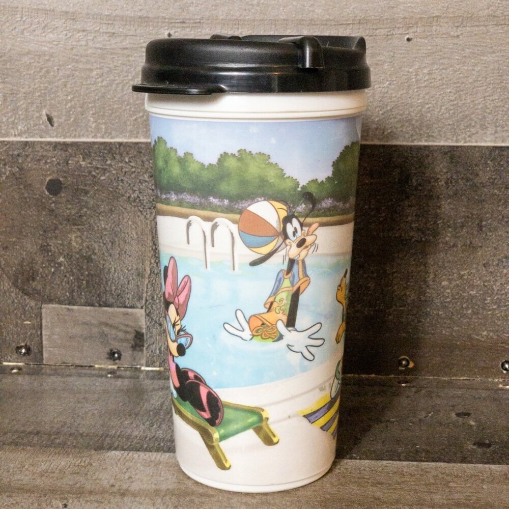 DISNEY PARKS VINTAGE WHIRLEY INSULATED CUP 16 oz MICKEY MINNIE GOOFY DONALD DUCK - Picture 3 of 9